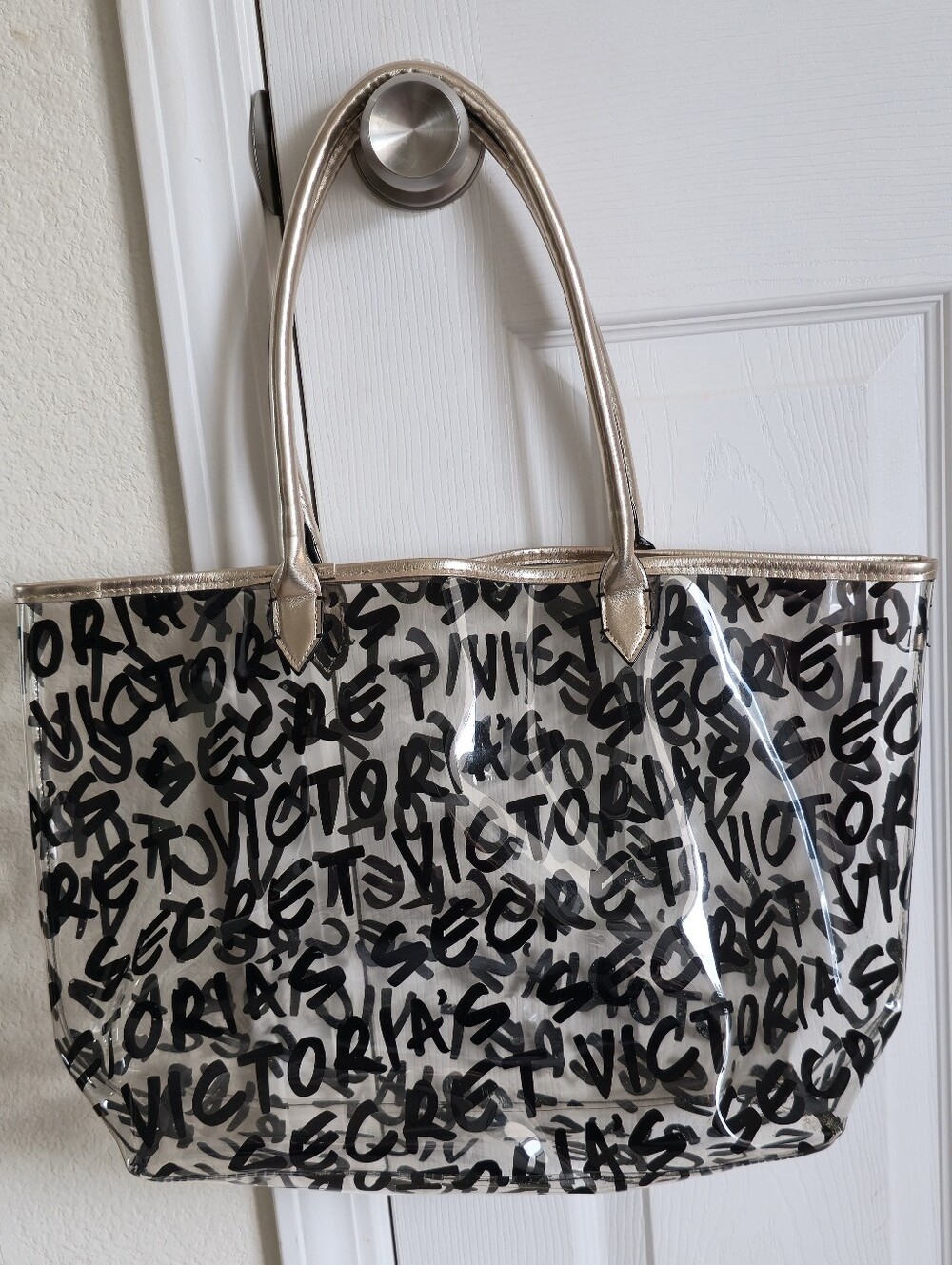 ToteVictoria's Secret Graffiti Tote Bag with metallic handles/trim